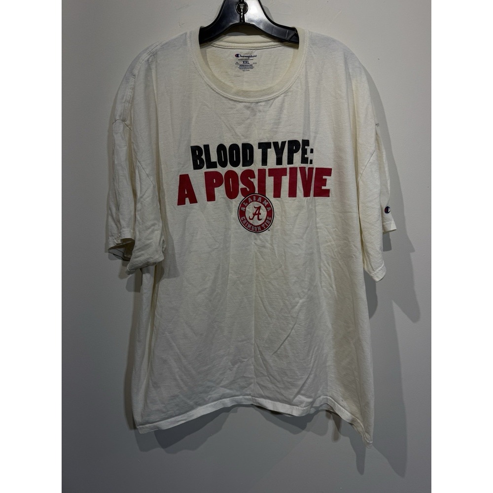 Champion Men's XXL Alabama Crimson Tide "Blood Type A Positive" Double Sided